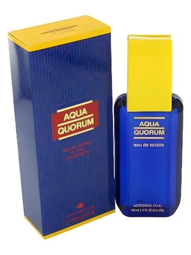 Frasco del perfume Aqua Quorum de Antonio Puig — fragancia masculino