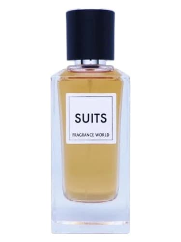 Frasco del perfume Suits de Fragrance World — fragancia unisex