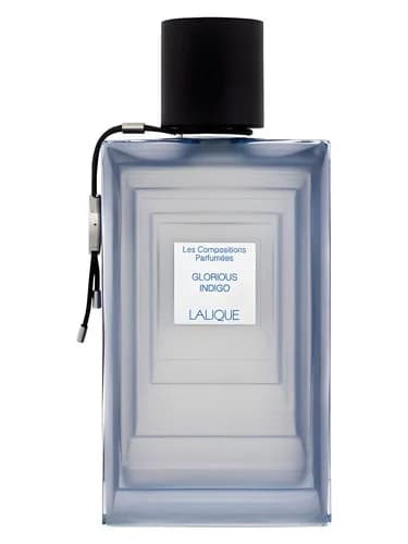 Frasco del perfume Glorious Indigo de Lalique — fragancia unisex