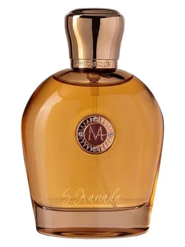 Frasco del perfume Sandal Granada de Moresque — fragancia unisex
