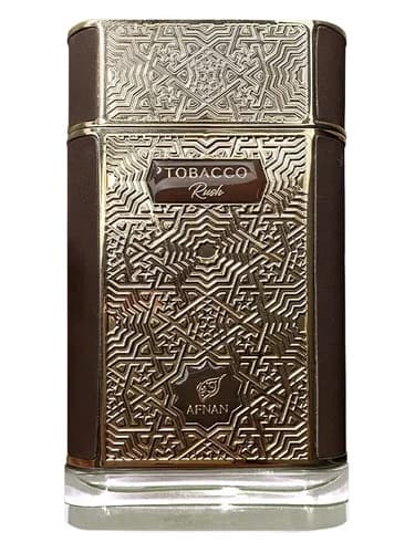 Frasco del perfume Tobacco Rush de Afnan — fragancia unisex