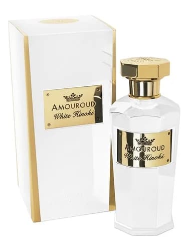 Frasco del perfume White Hinoki de Amouroud — fragancia unisex
