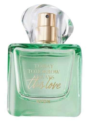 Frasco del perfume Today Tomorrow Always This Love de Avon — fragancia femenino
