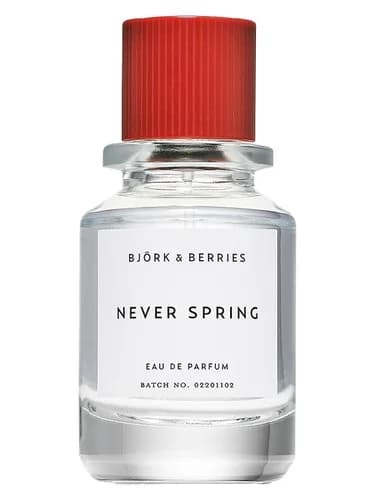 Frasco del perfume Never Spring de Bjork And Berries — fragancia unisex