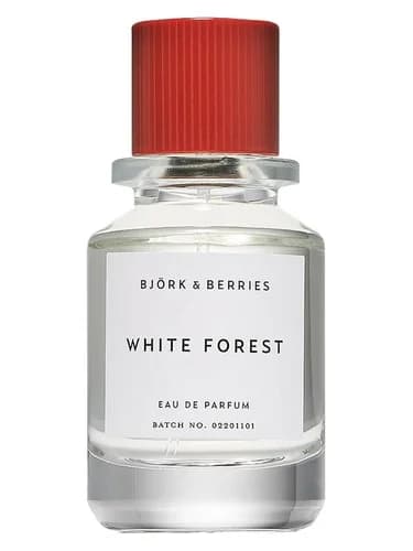 Frasco del perfume White Forest de Bjork And Berries — fragancia unisex