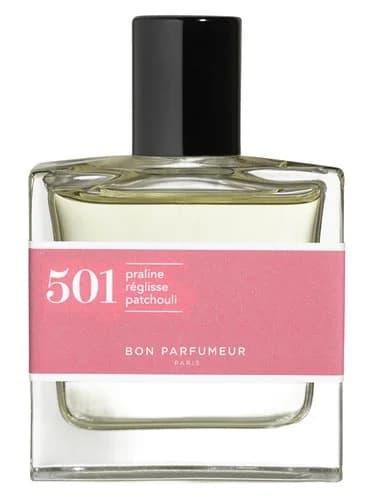 Frasco del perfume 501 Praline Licorice Patchouli de Bon Parfumeur — fragancia unisex
