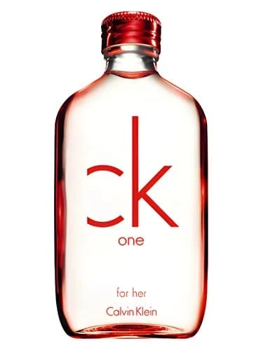Frasco del perfume Ck One Red Edition For Her de Calvin Klein — fragancia femenino