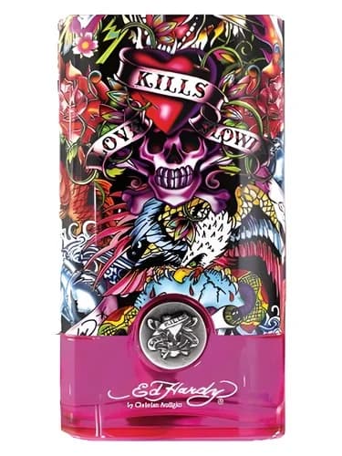 Frasco del perfume Ed Hardy Hearts Daggers For Her de Christian Audigier — fragancia femenino