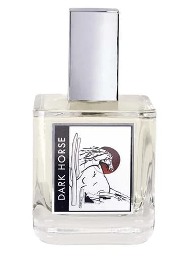 Frasco del perfume Dark Horse de Dame Perfumery — fragancia unisex