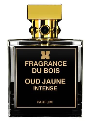 Frasco del perfume Oud Jaune Intense de Fragrance Du Bois — fragancia unisex