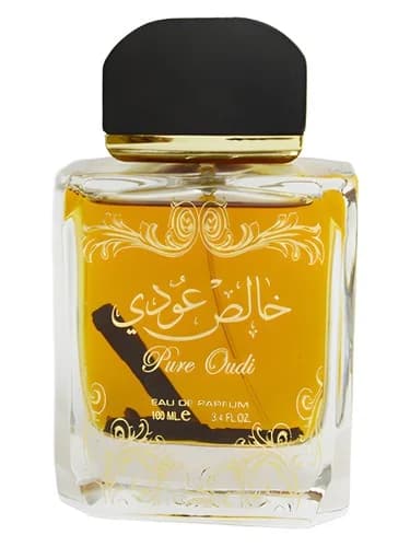 Frasco del perfume Khalis Oudi Pure Oudi de Lattafa Perfumes — fragancia unisex