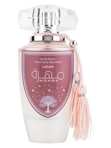 Frasco del perfume Mohra Silky Rose de Lattafa Perfumes — fragancia femenino