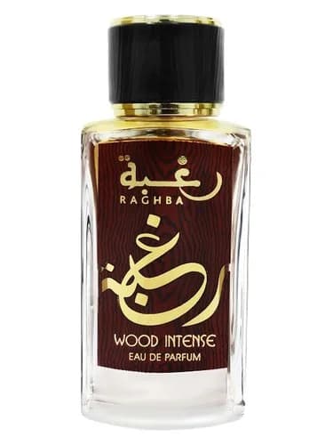 Frasco del perfume Raghba Wood Intense de Lattafa Perfumes — fragancia masculino