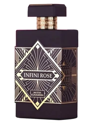 Frasco del perfume Infini Rose de Maison Alhambra — fragancia unisex
