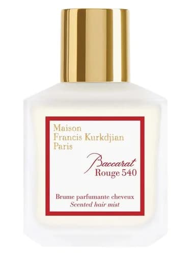 Frasco del perfume Baccarat Rouge 540 Scented Hair Mist de Maison Francis Kurkdjian — fragancia unisex