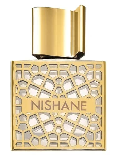 Frasco del perfume Hacivat Oud de Nishane — fragancia unisex