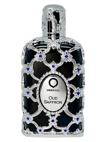 Frasco del perfume Oud Saffron de Orientica Premium — fragancia unisex