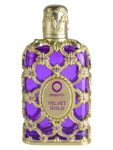 Frasco del perfume Velvet Gold de Orientica Premium — fragancia femenino