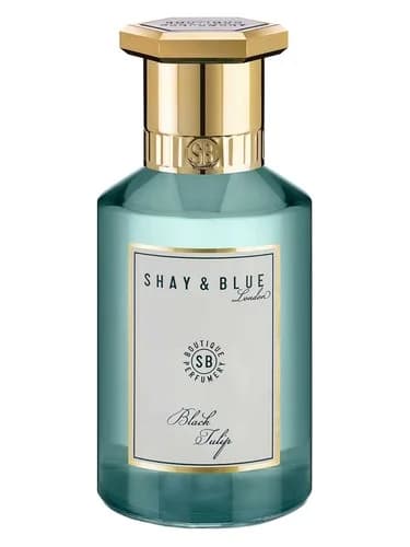 Frasco del perfume Black Tulip de Shay Blue London — fragancia unisex