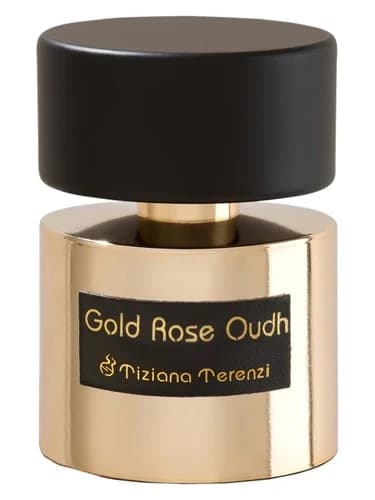 Frasco del perfume Gold Rose Oudh de Tiziana Terenzi — fragancia unisex